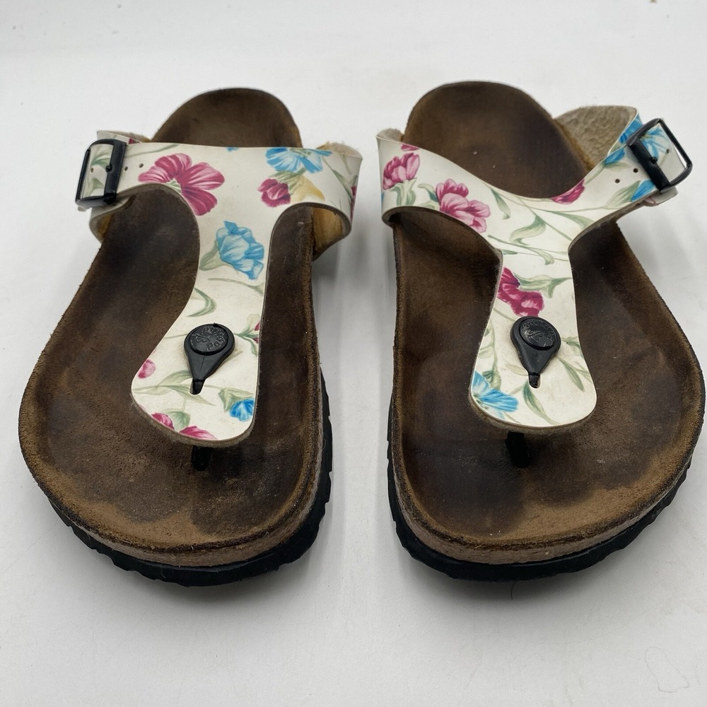 Papillio By Birkenstock Gizeh White Floral Platform Thong Sandals US 10 SEE PICS - Picture 3 of 15